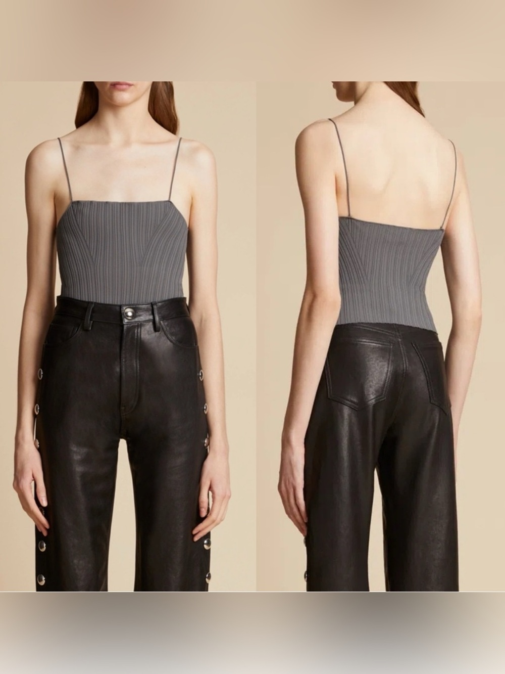 Khaite Holly Stretch Ribbed Viscose Top Size XS